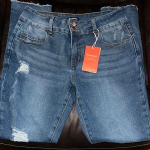 Flamingo Urban Blue Ankle Cropped Jeans